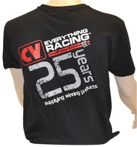 Free 25th Anniversary CV Products t-shirt with qualifying purchase.